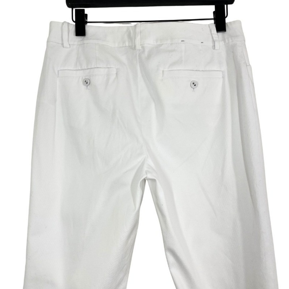 Lord & Taylor Kelly Ankle White Stretch Pants Sz 10 Slim Straight Cotton Blend - Picture 5 of 11